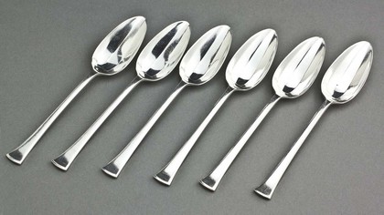 Sterling Silver Art Deco Grapefruit Spoons (Set of 6)